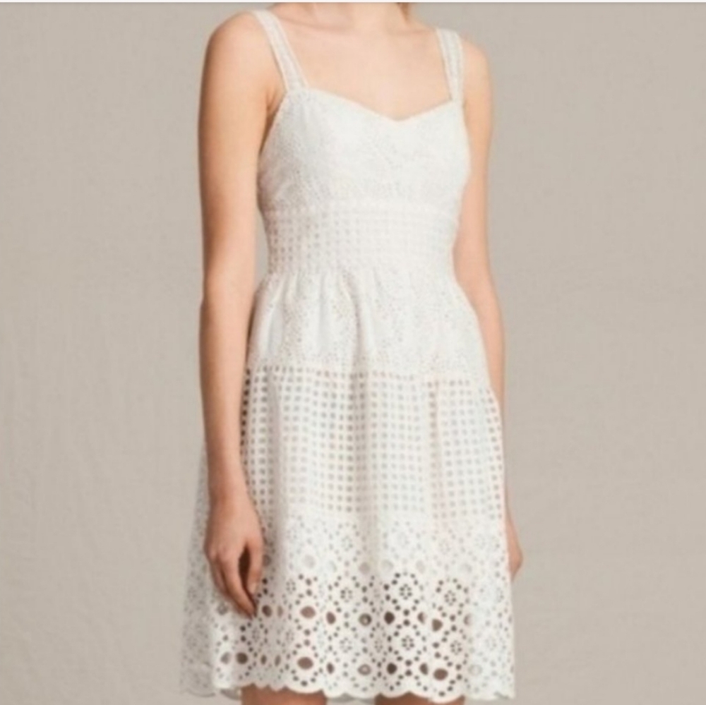 Allsaints white eyelet lace sun dress 6